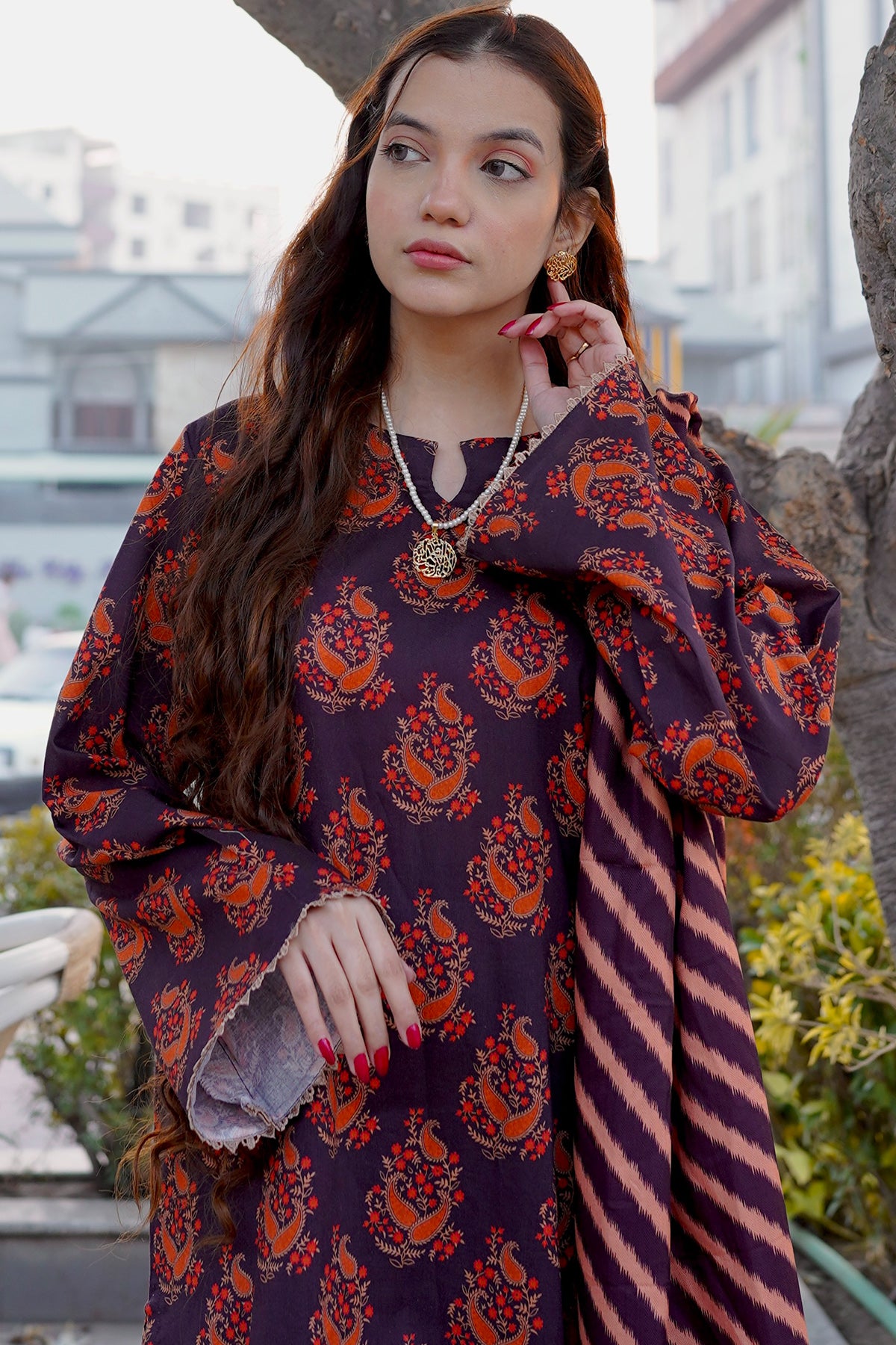 3 Piece Khaddar Suit-Printed