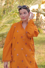 2Pc - Embroidered Solid Dress