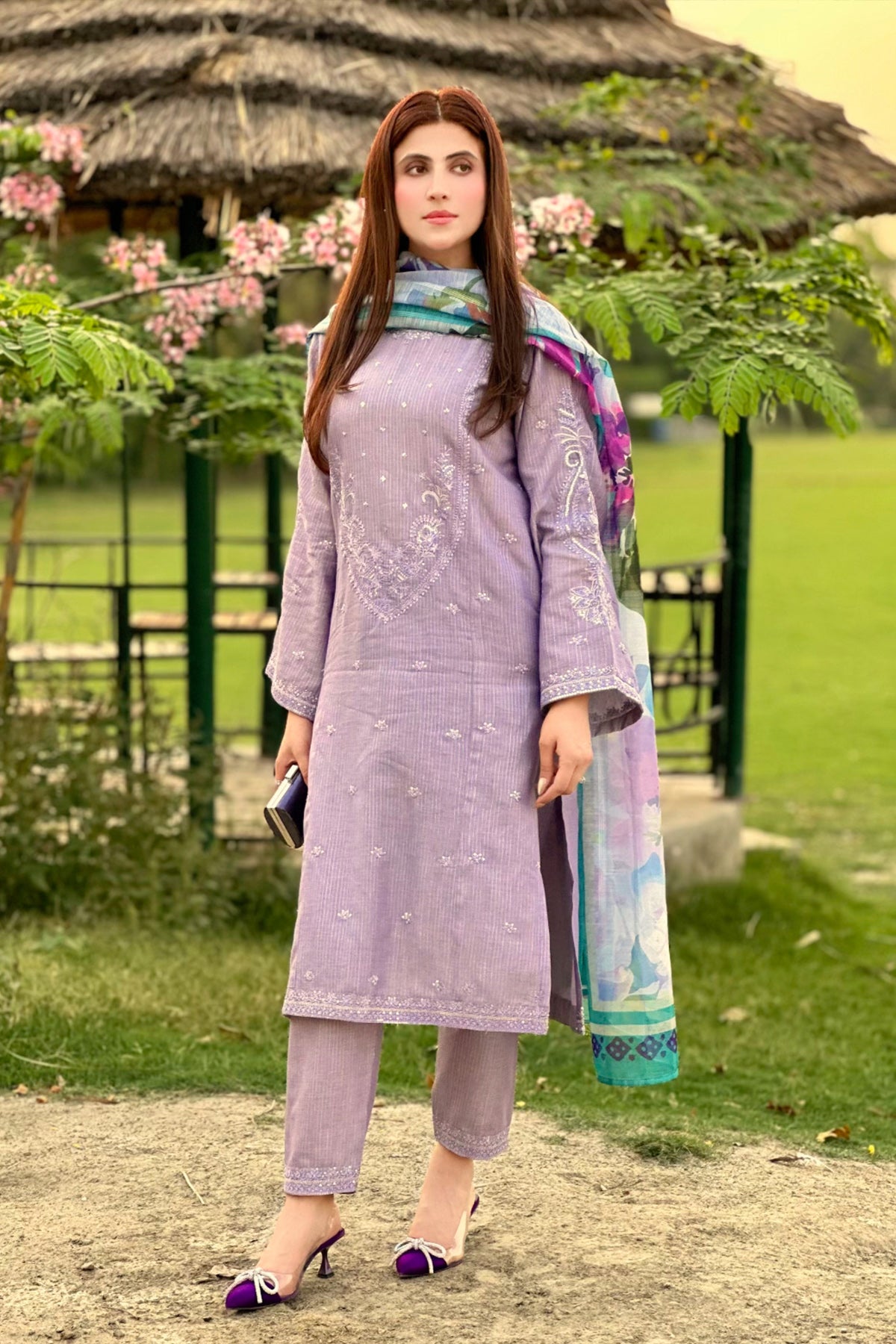 3Pc - Embroidered Zarri Lawn Dress