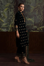 3 Piece - Embroidered Velvet Suit