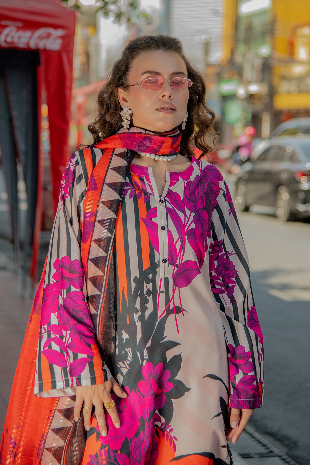 3 Piece Cambric Suit-Printed