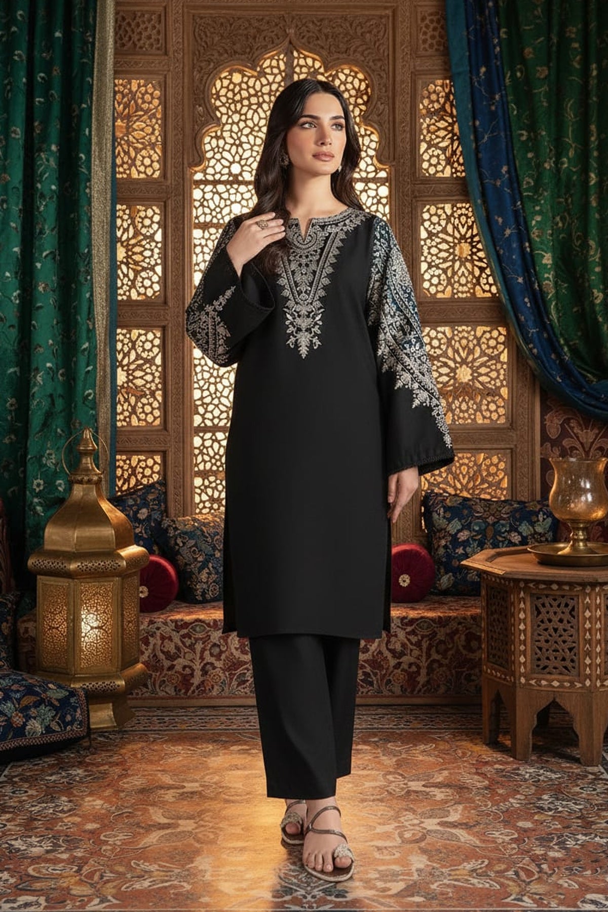 2Piece Lawn Embroidered Dress