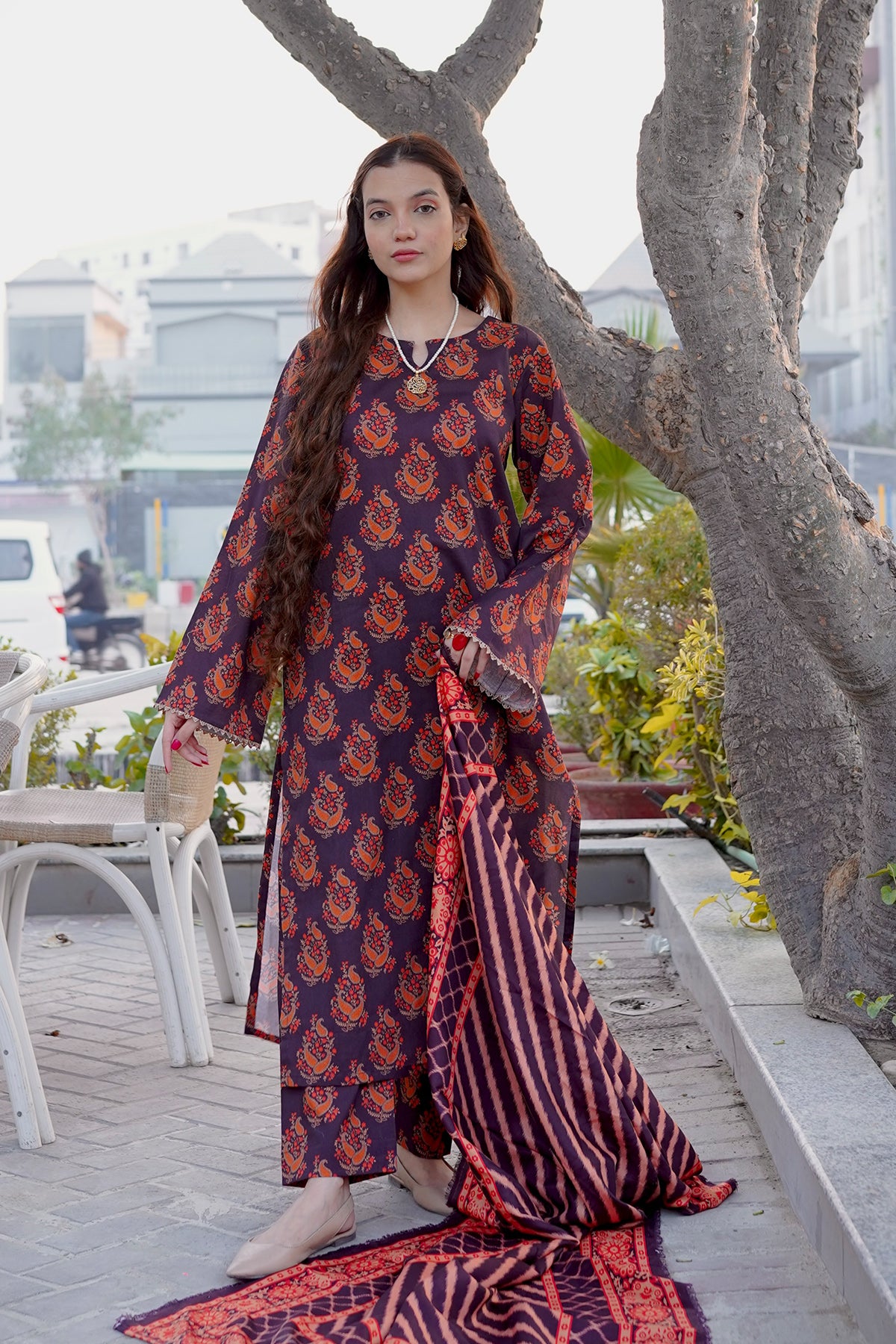 3 Piece Khaddar Suit-Printed