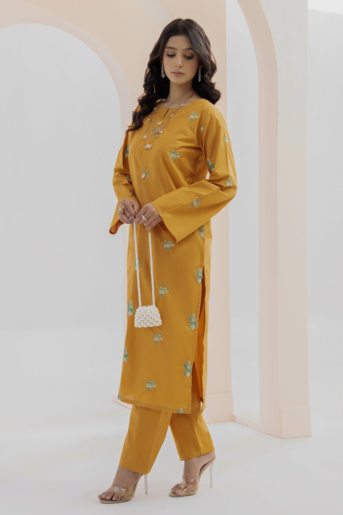 2 Piece Cotton Suit-Embroidered (Pret)
