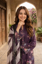3 Piece Lawn Suit-Printed