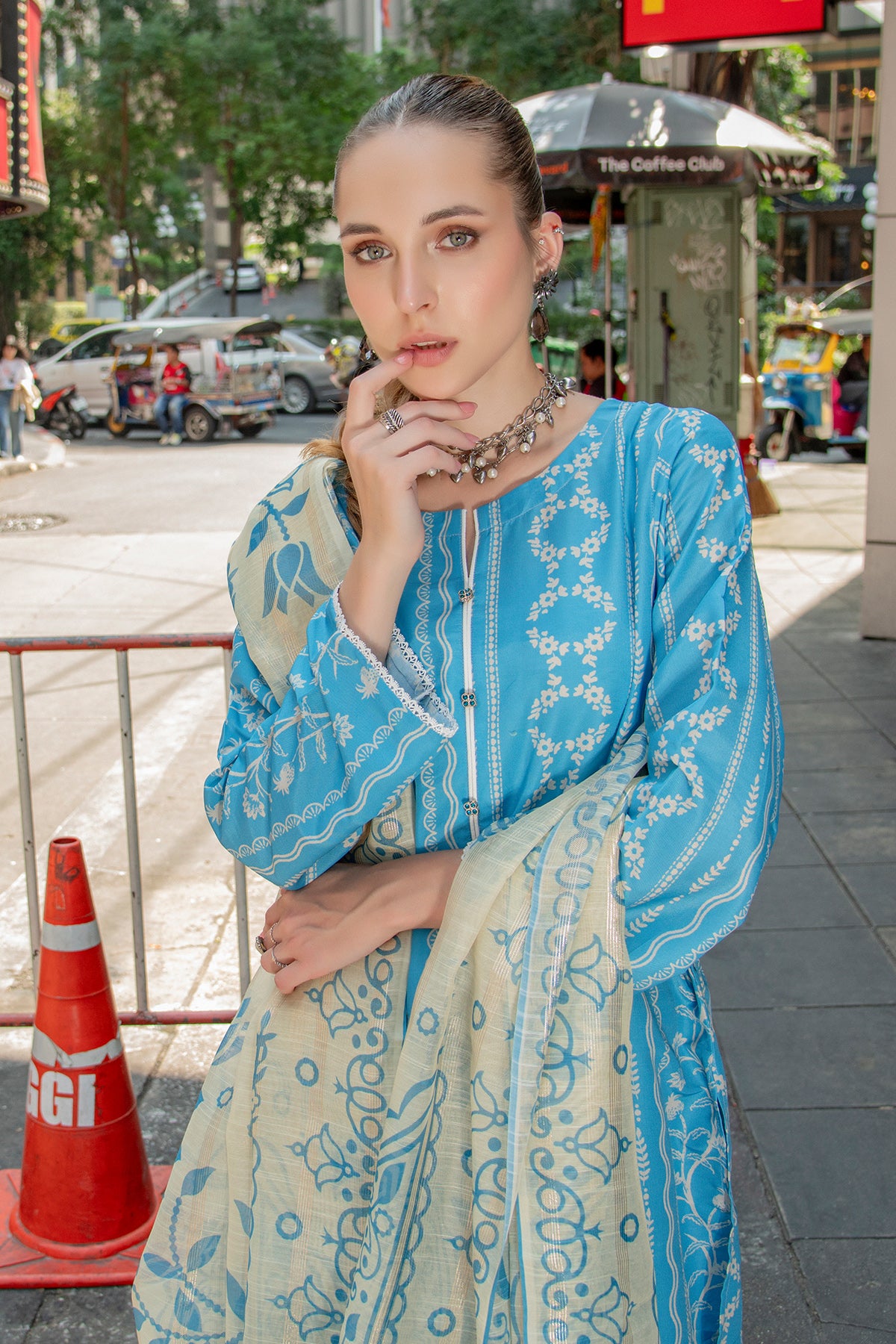 3 Piece Cambric Suit-Printed