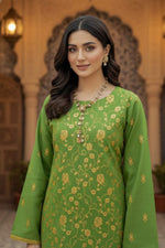 2Pc - Embroidered Solid Dress