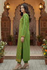 2Pc - Embroidered Solid Dress