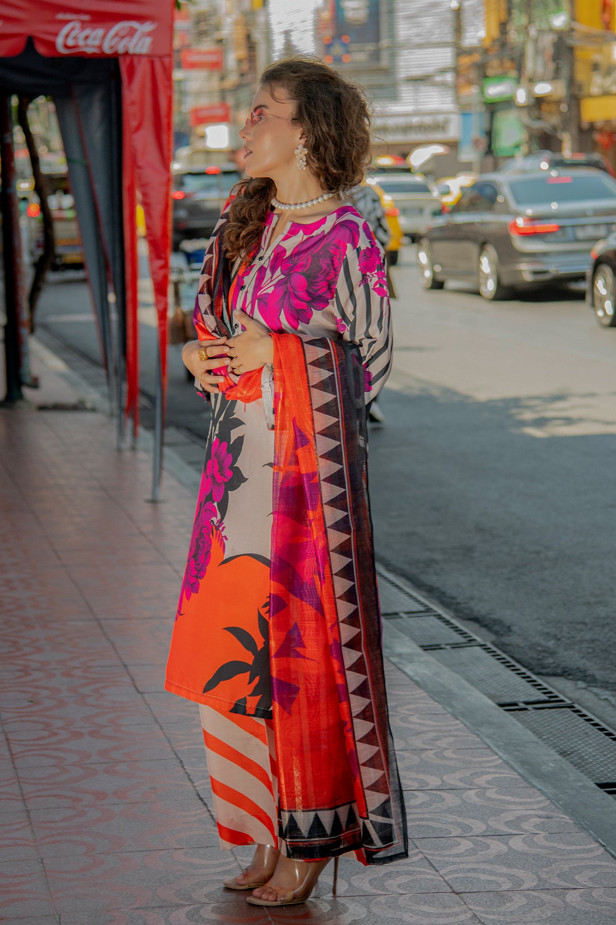 3 Piece Cambric Suit-Printed