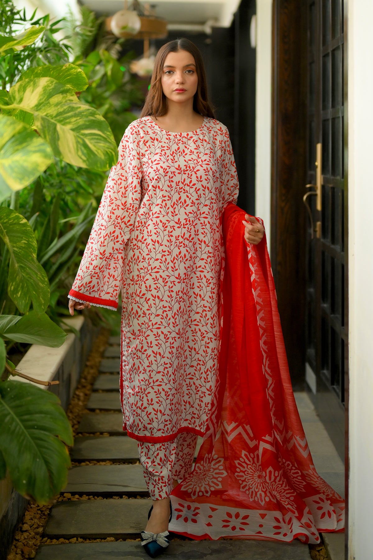 3 Piece Cambric Suit-Printed