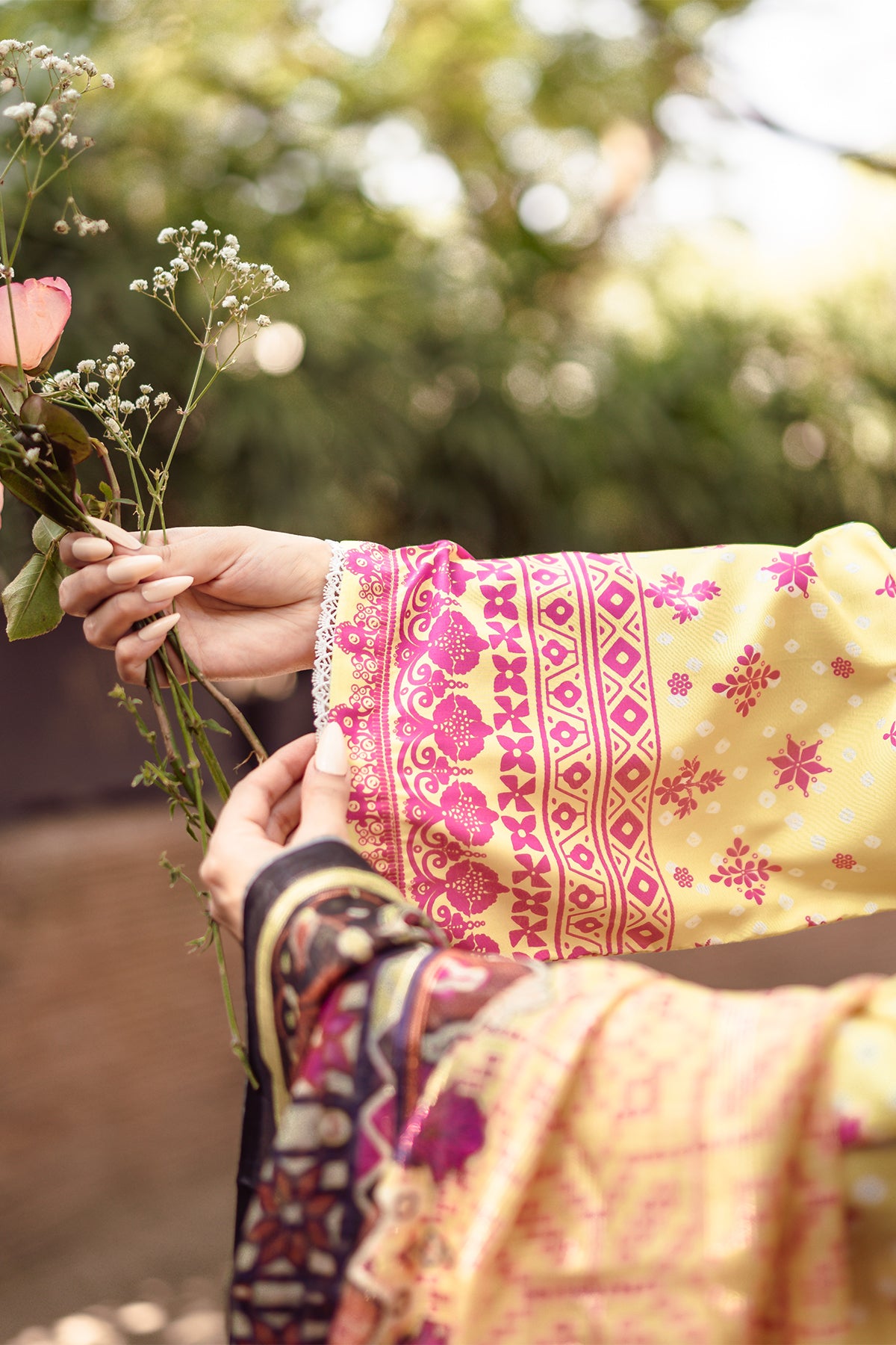 3 Piece Cambric Suit-Printed