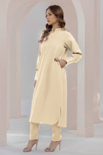 2 Piece CottonCo-ord Set (Cream)