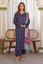 3 Piece Khaddar Suit-Printed