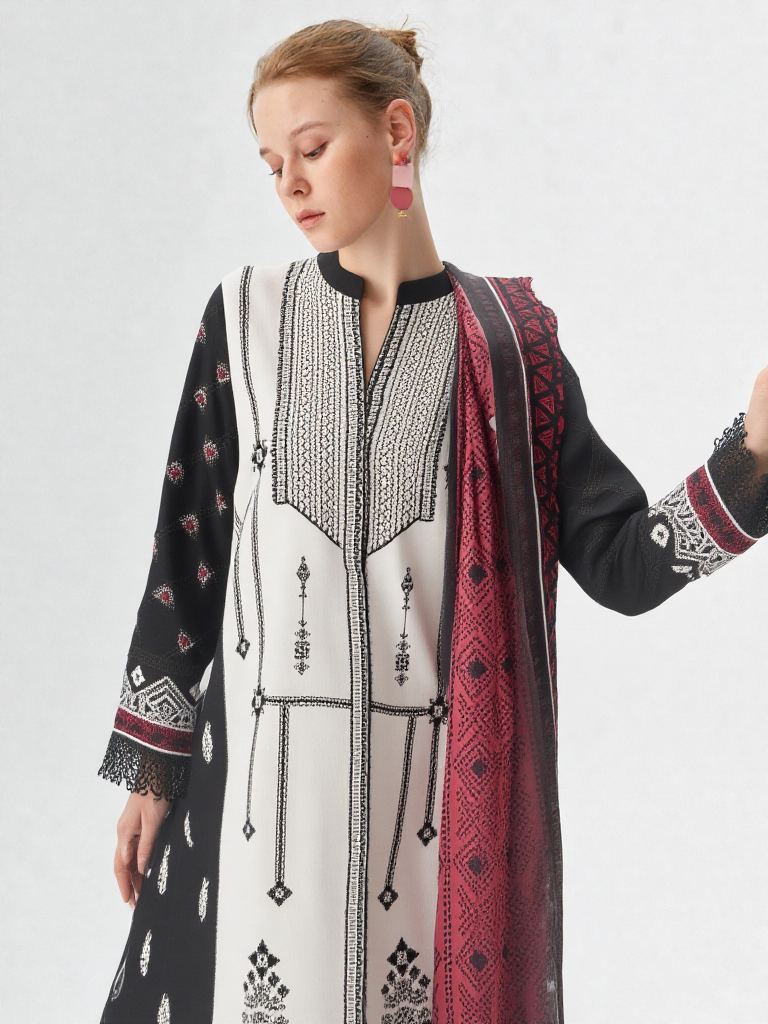 3 Piece Khaddar Suit-Printed