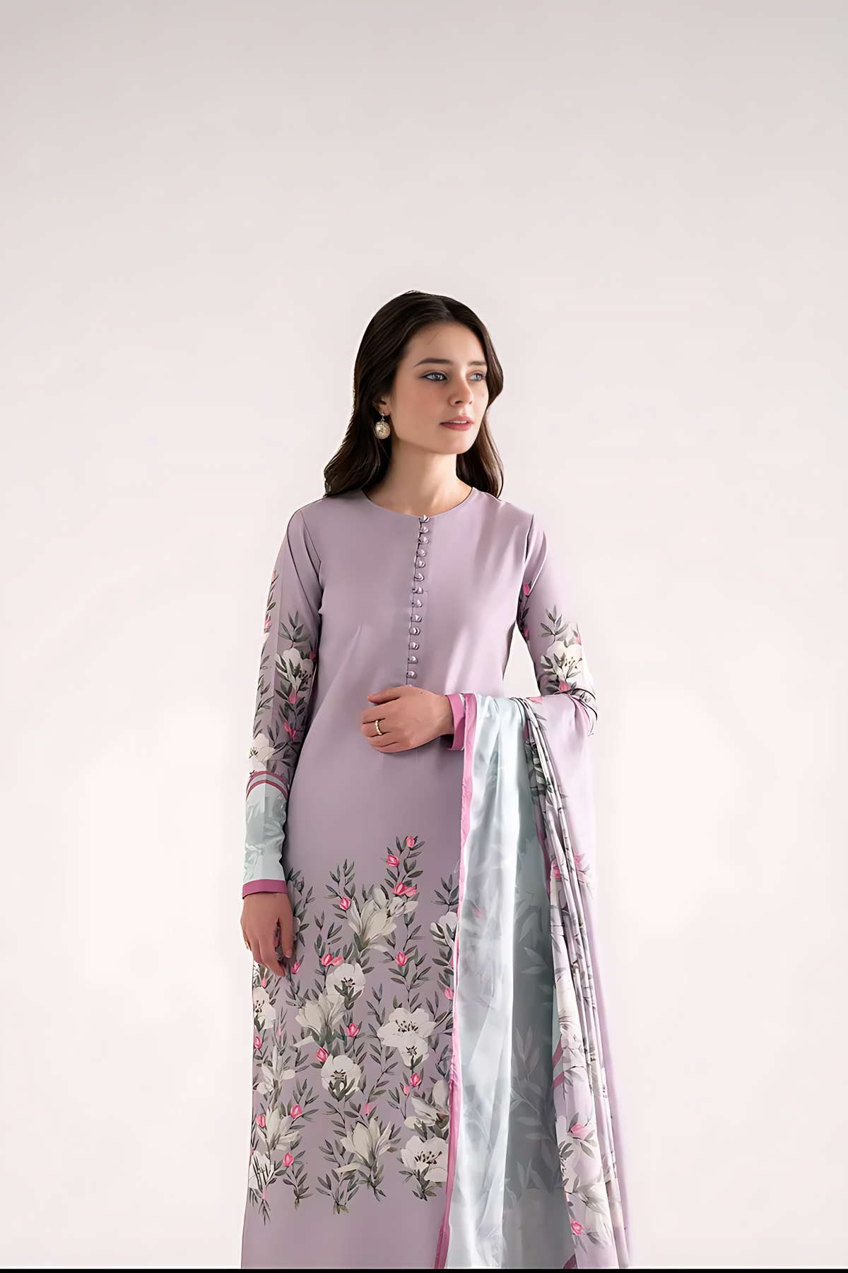 3 Piece Cambric Suit-Printed