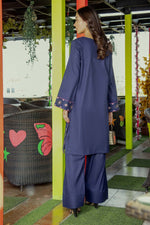 2Pc - Embroidered Solid Dress