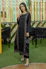 2Pc - Embroidered Solid Dress