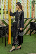 2Pc - Embroidered Solid Dress