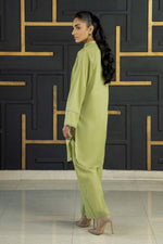 2Pc - Embroidered Solid Dress