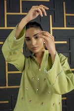 2Pc - Embroidered Solid Dress