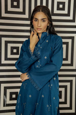 2Pc - Embroidered Solid Dress