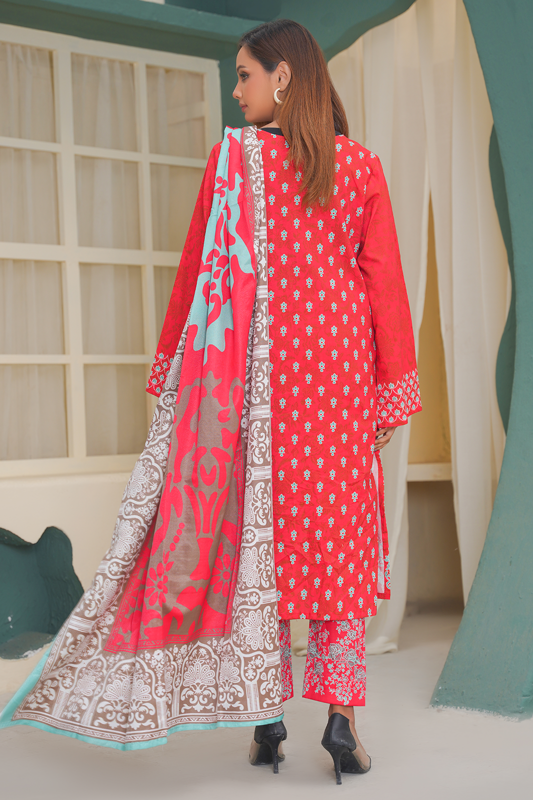 3 Piece Khaddar Suit-Printed