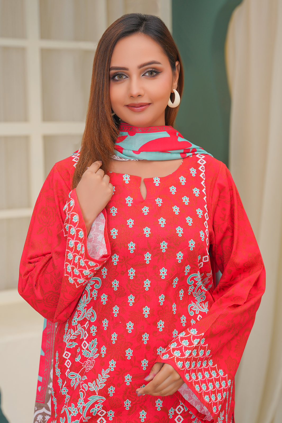 3 Piece Khaddar Suit-Printed