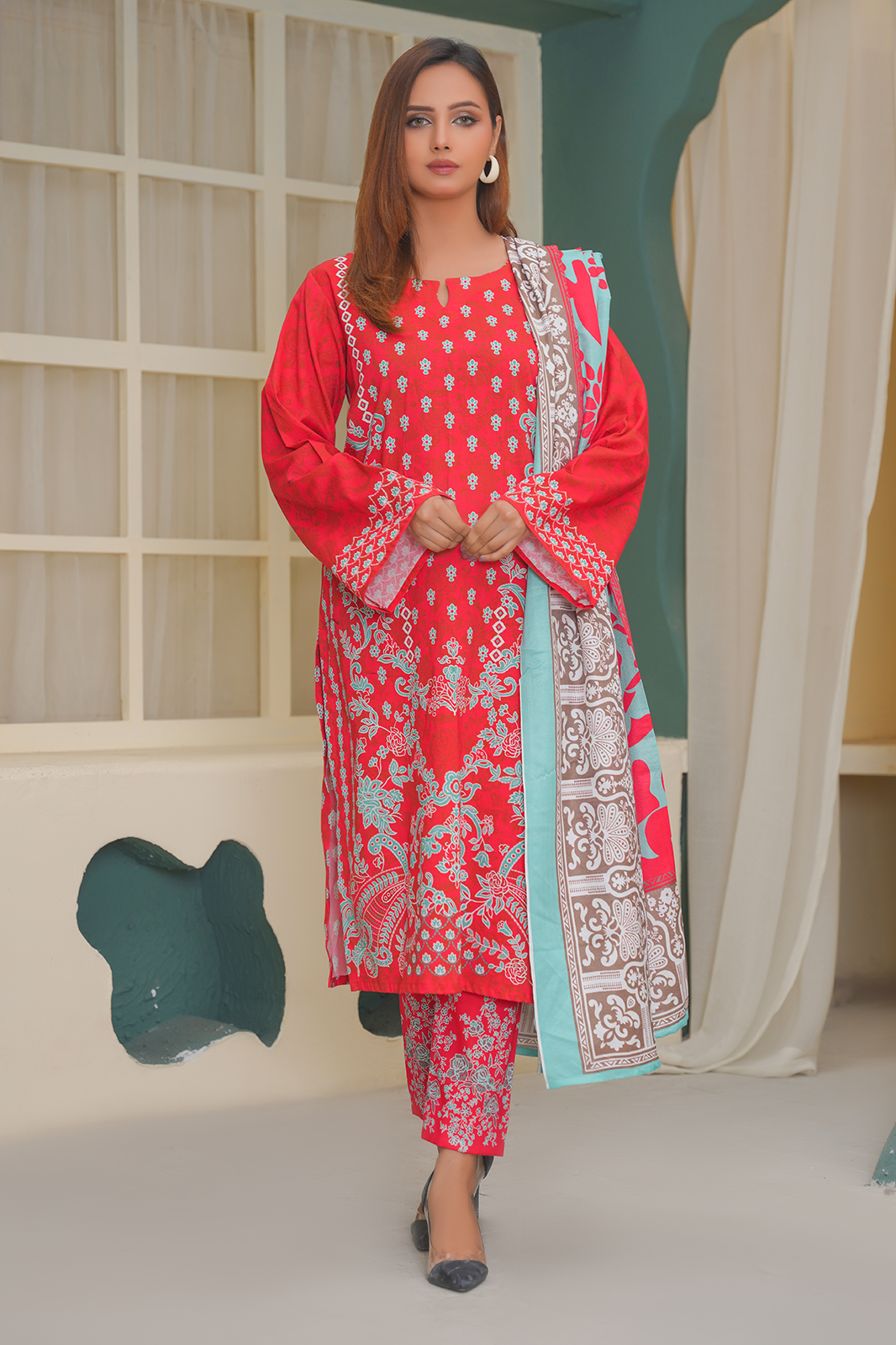 3 Piece Khaddar Suit-Printed