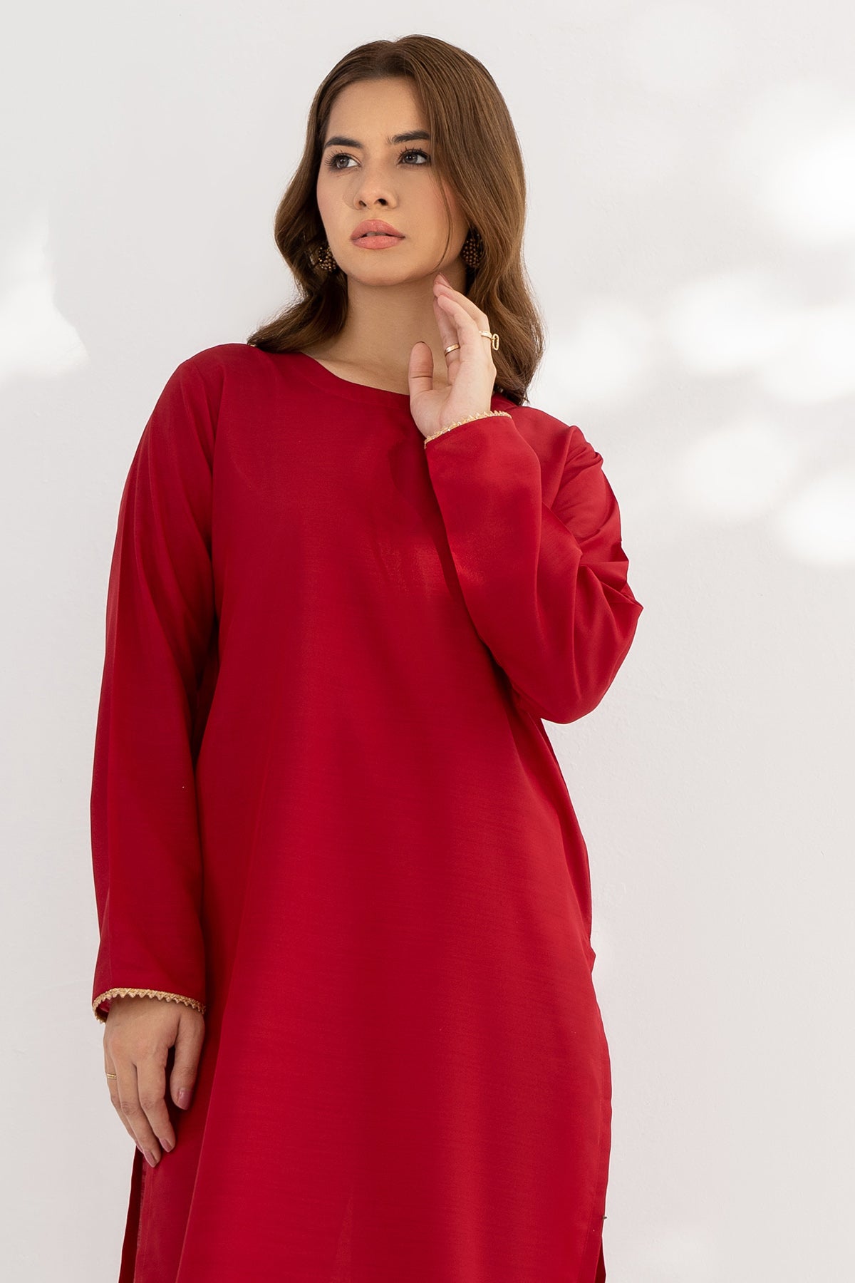 Dyed Blended Raw-Silk Dress (Pret)