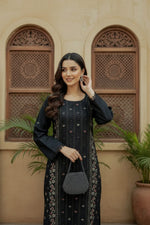 2Pc - Embroidered Solid Dress