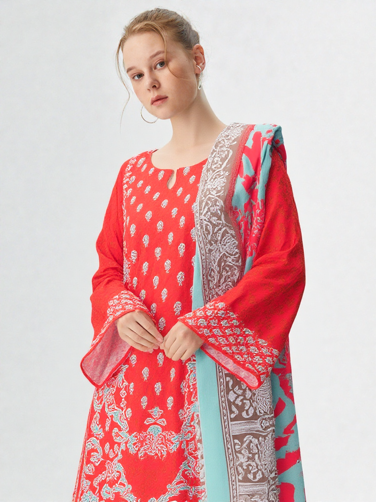 3 Piece Khaddar Suit-Printed