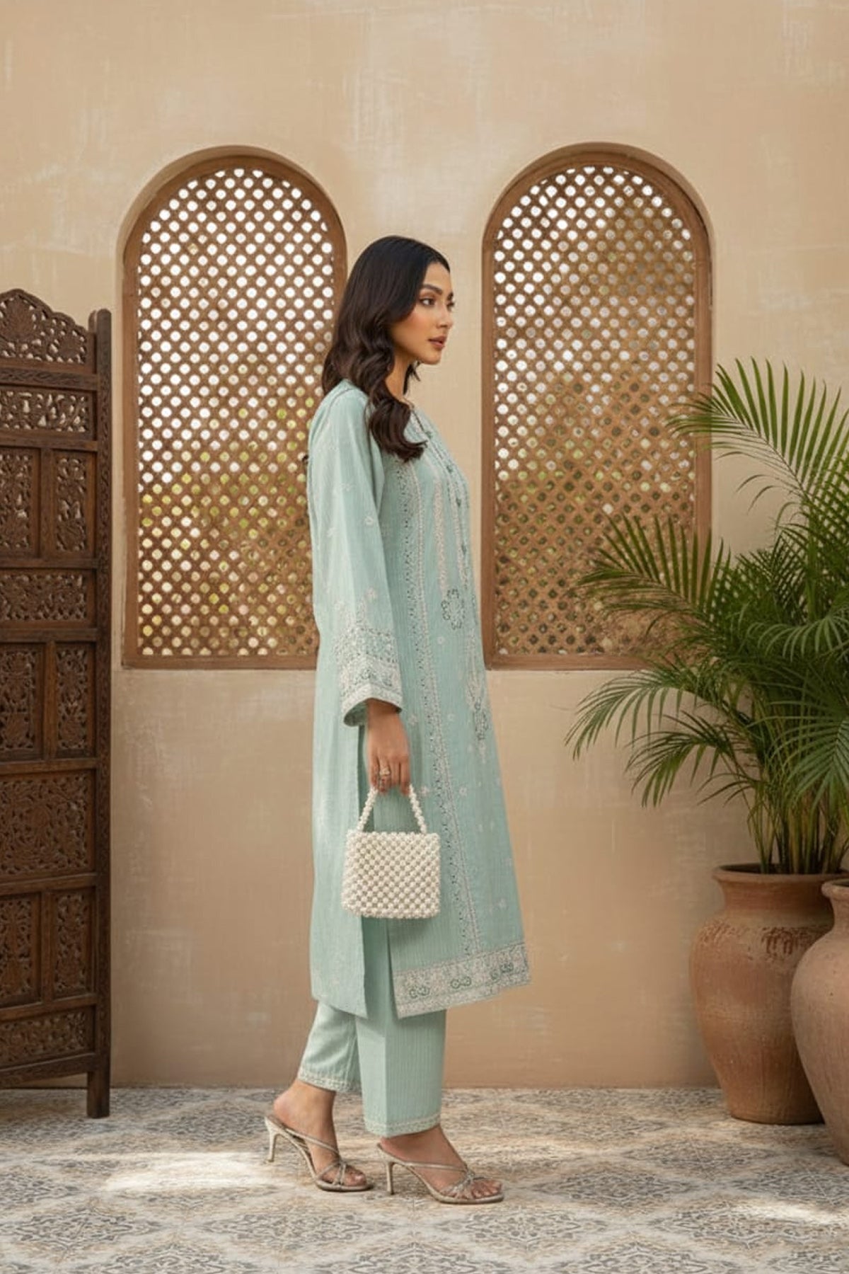 2Pc - Embroidered Zarri Lawn Dress