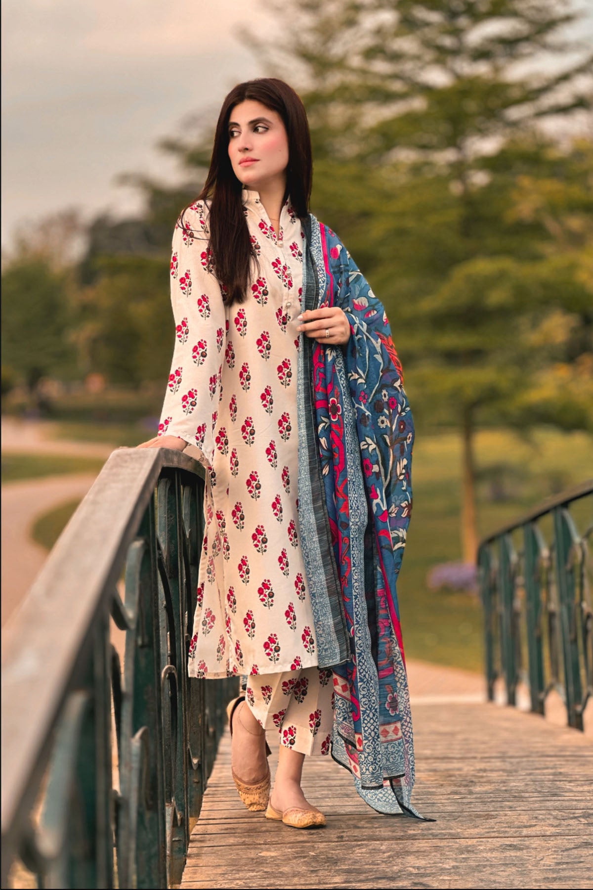 3 Piece Cambric Suit-Printed