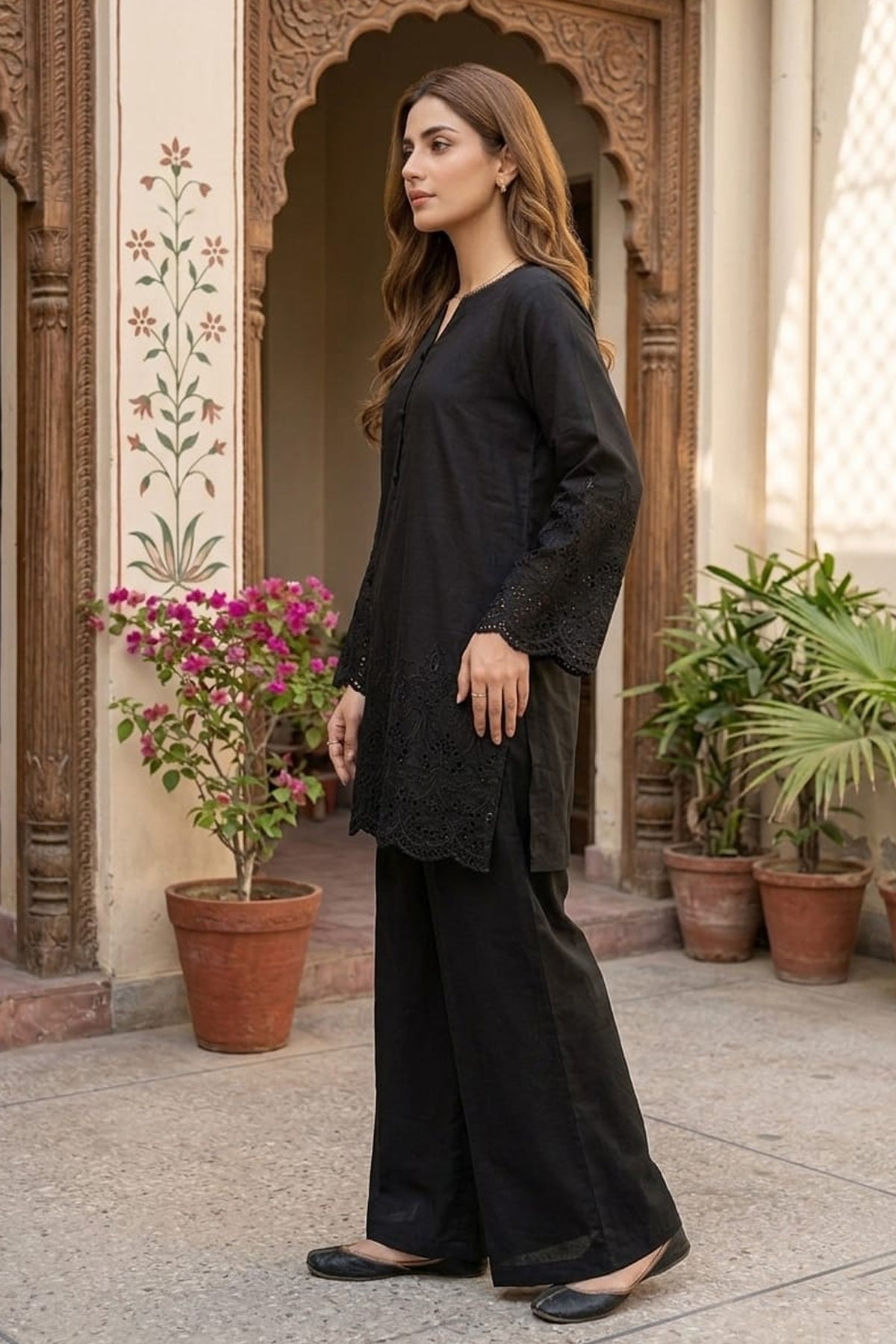 Schiffli Embroidered Dress