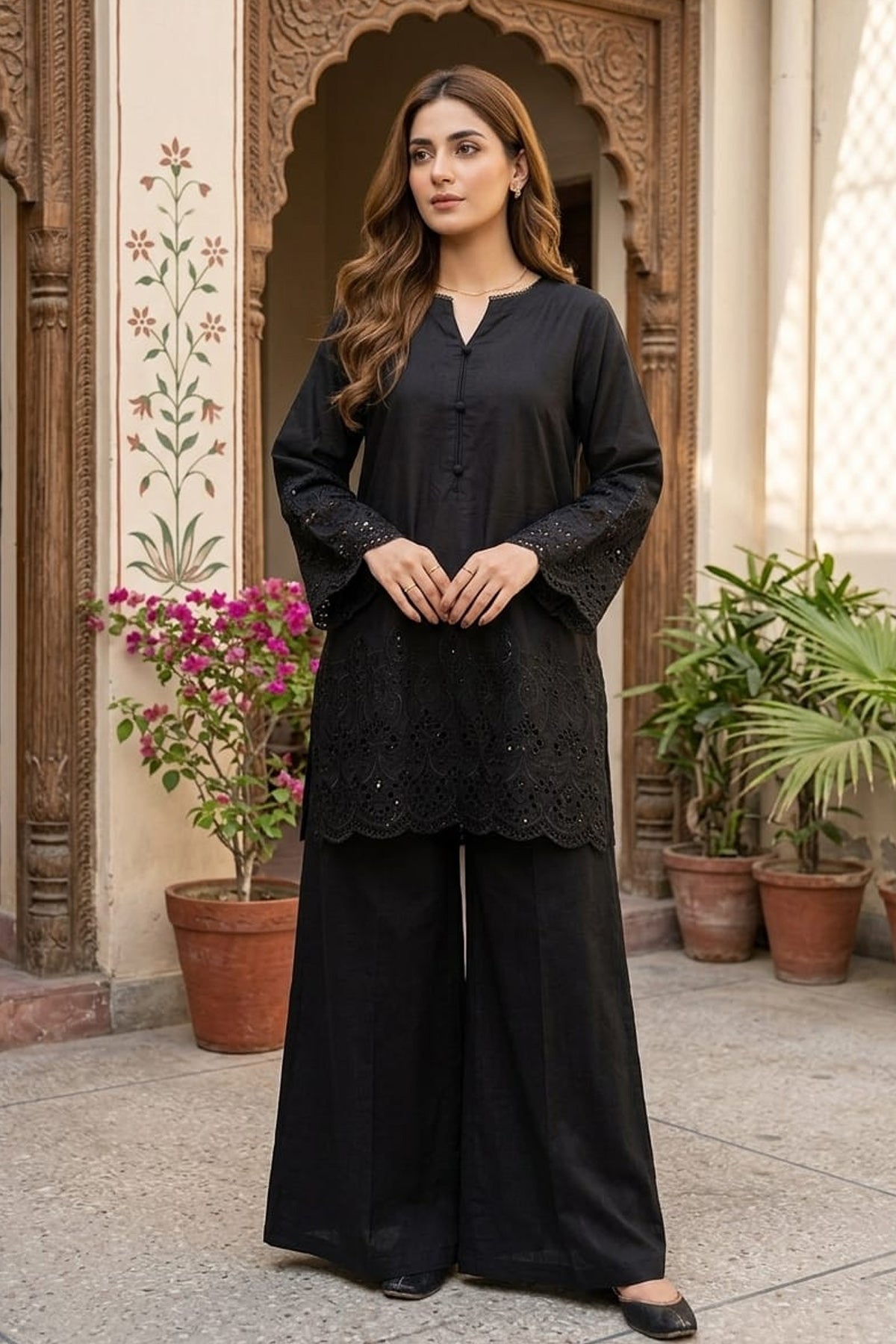 Schiffli Embroidered Dress
