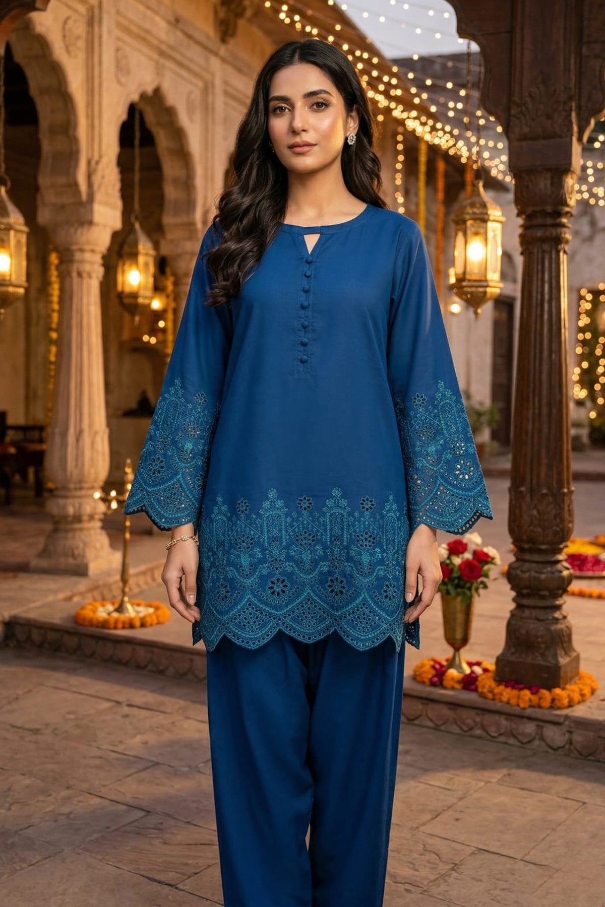 Schiffli Embroidered Dress