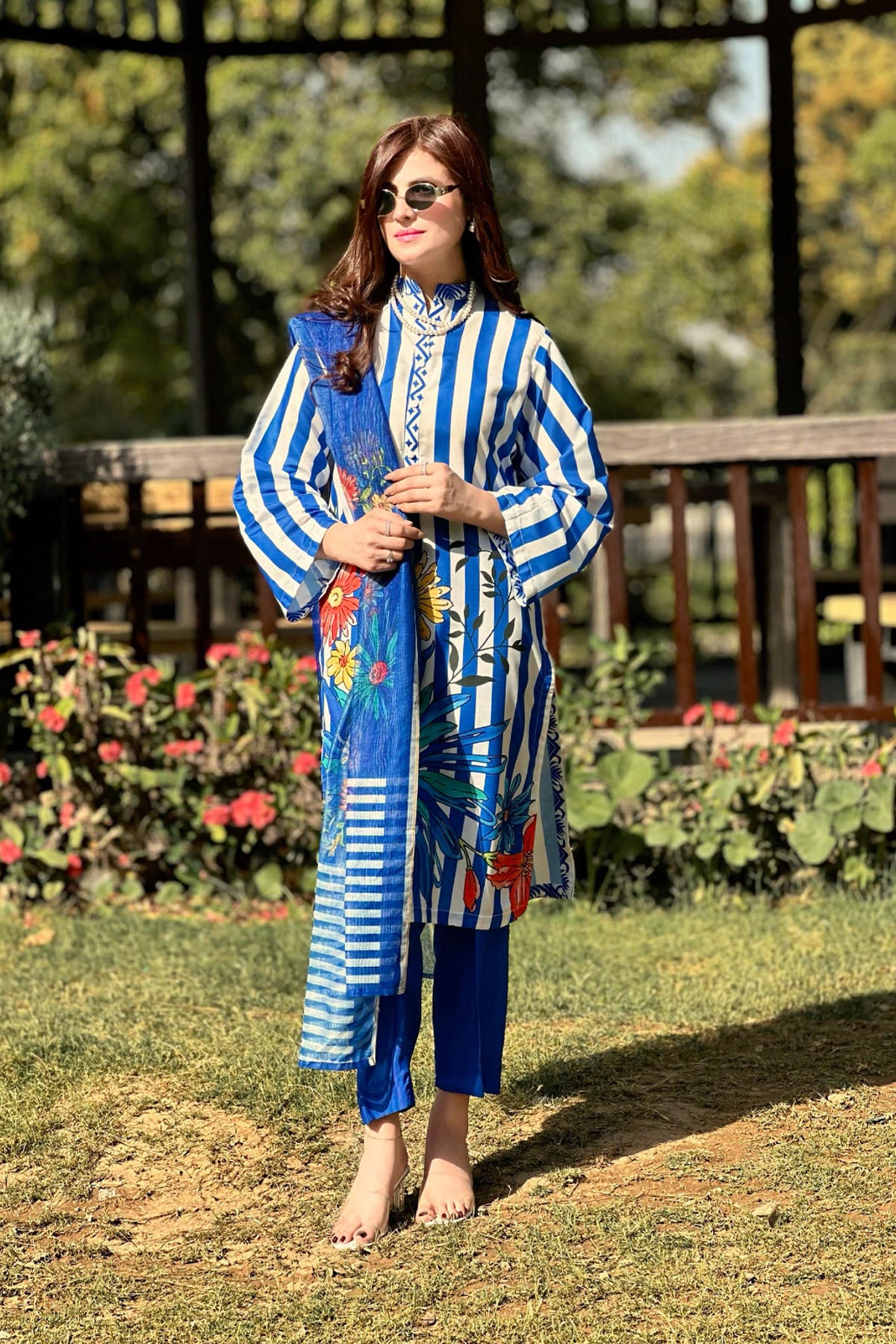 3 Piece Cambric Suit-Printed