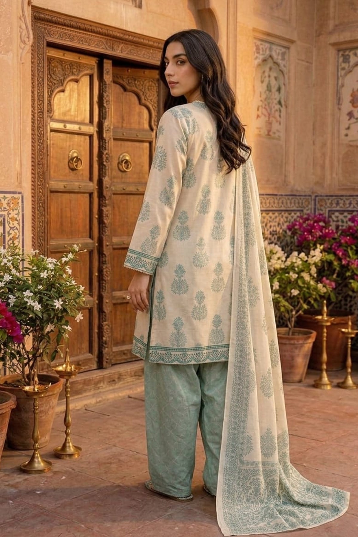 3 Piece Lawn Suit-Printed