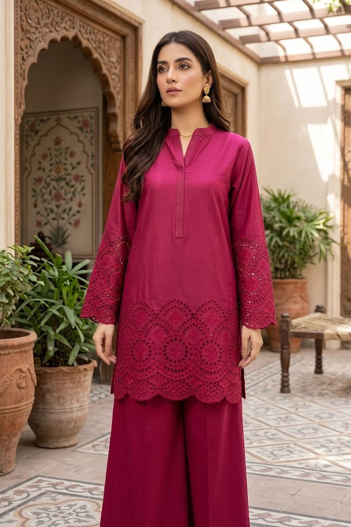 Schiffli Embroidered Dress
