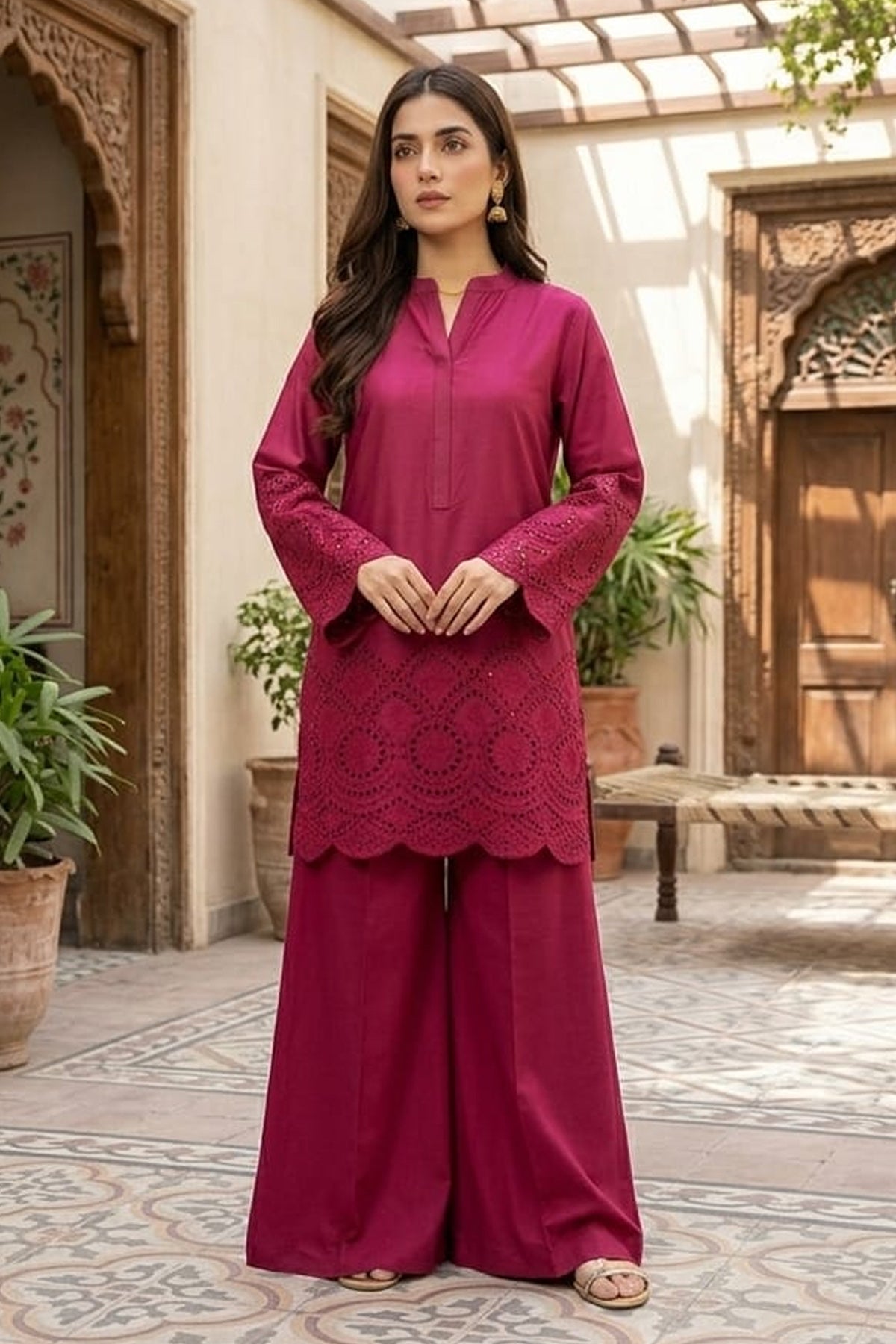 Schiffli Embroidered Dress