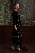 3 Piece - Embroidered Velvet Suit