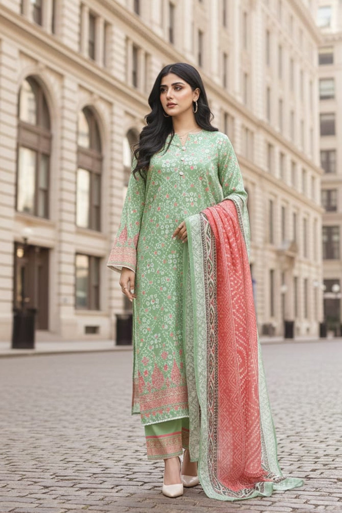 3 Piece Lawn Suit-Printed