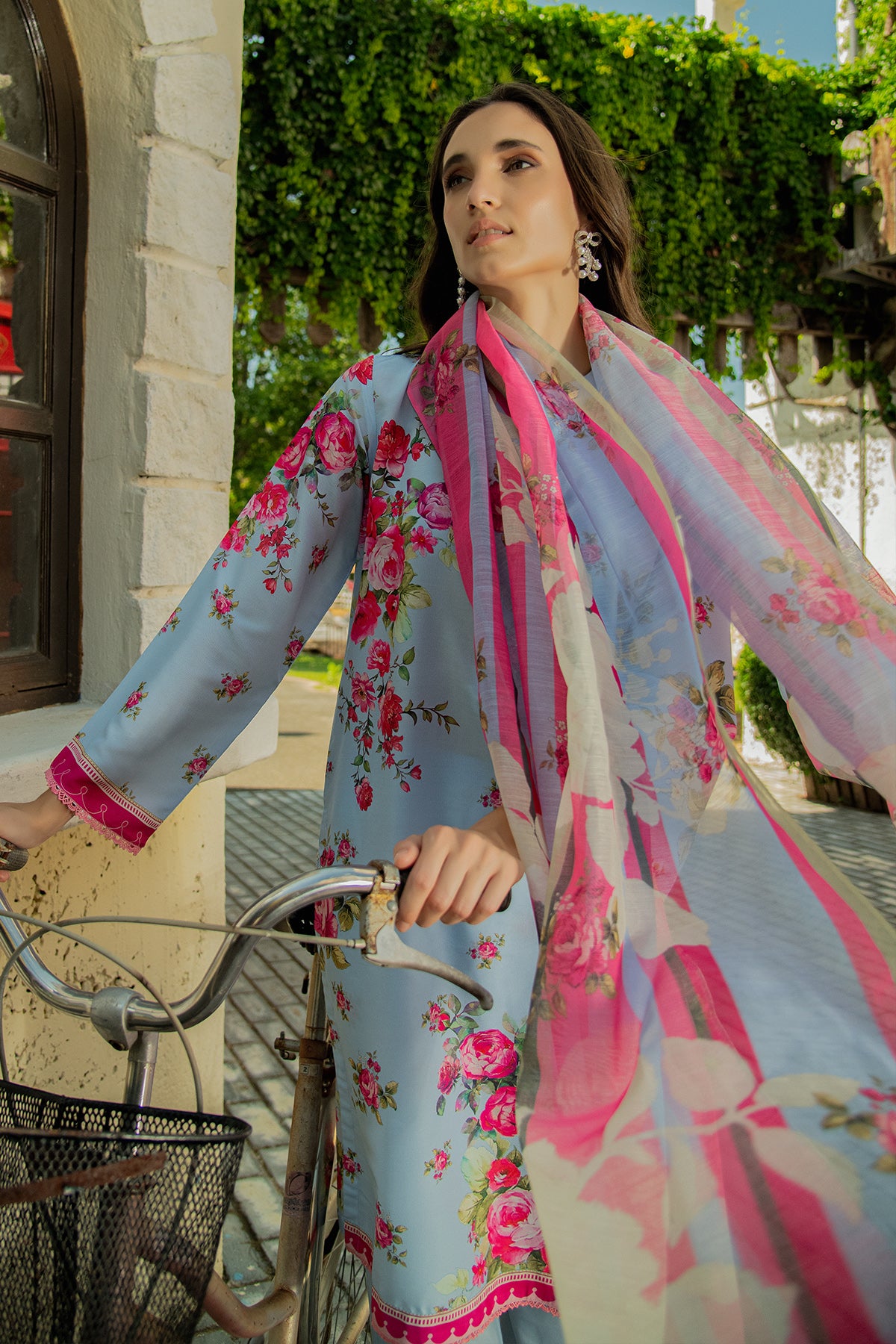 3 Piece Cambric Suit-Printed