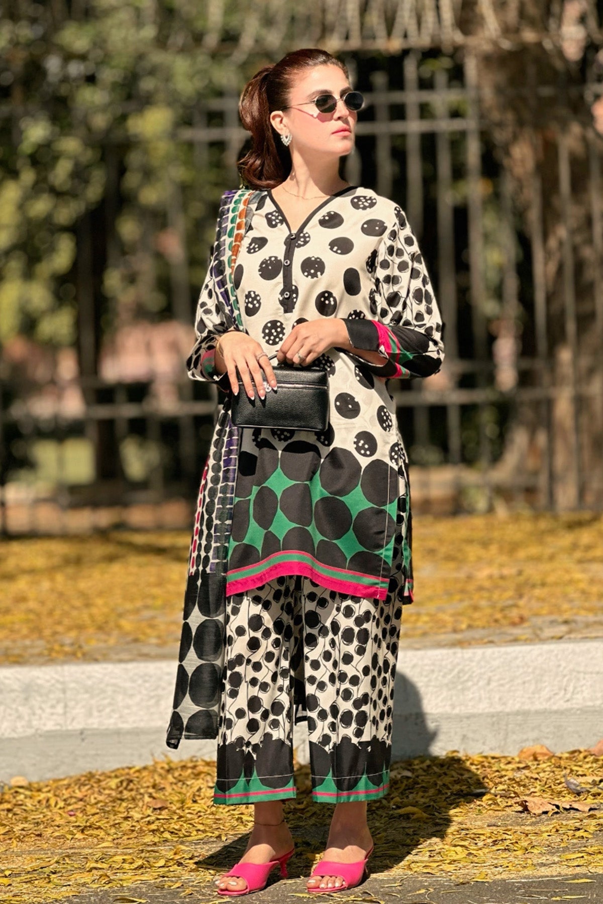 3 Piece Cambric Suit-Printed