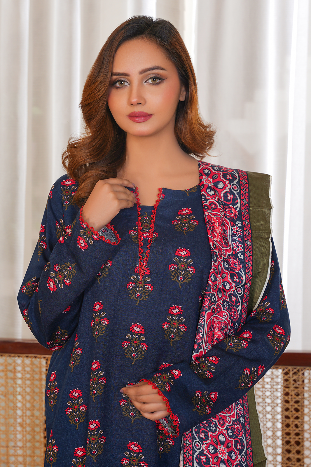 3 Piece Khaddar Suit-Printed