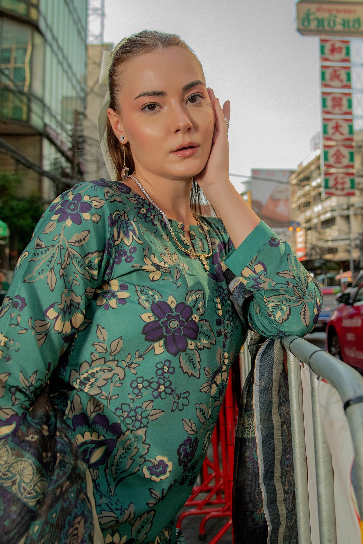 3 Piece Cambric Suit-Printed