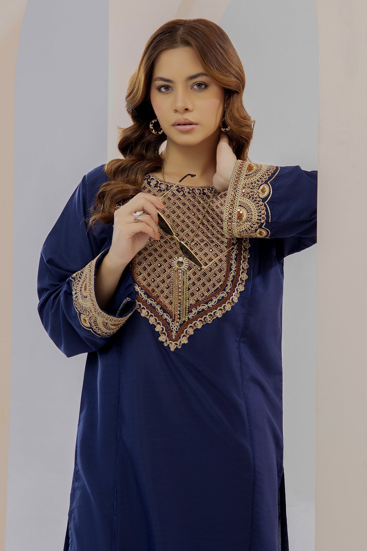 2 Piece Cotton Suit-Embroidered (Pret)