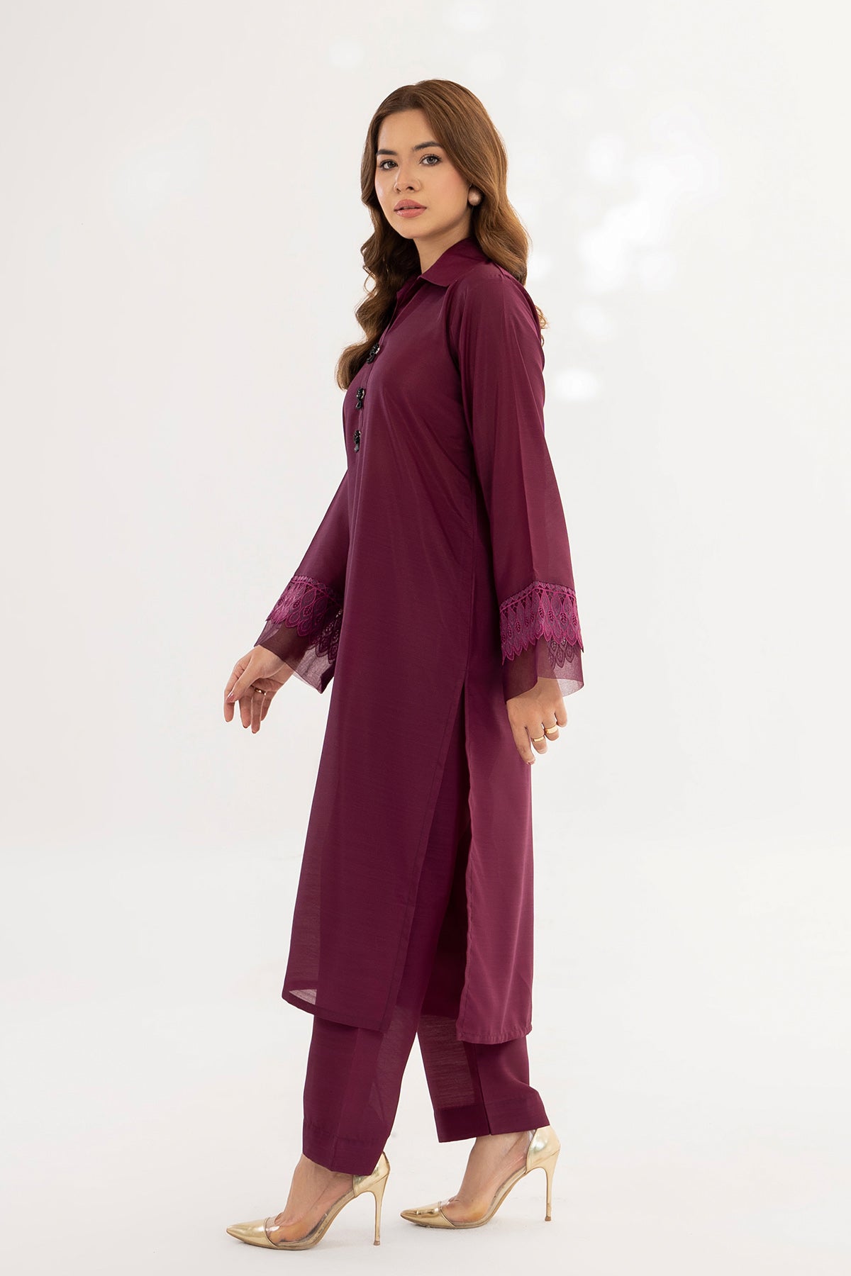 Dyed Blended Raw-Silk Dress (Pret)