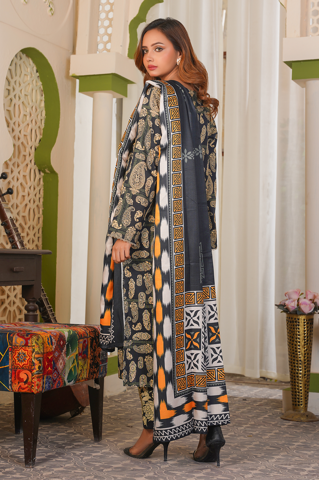 3 Piece Khaddar Suit-Printed