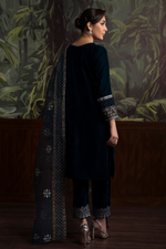 3 Piece - Embroidered Velvet Suit